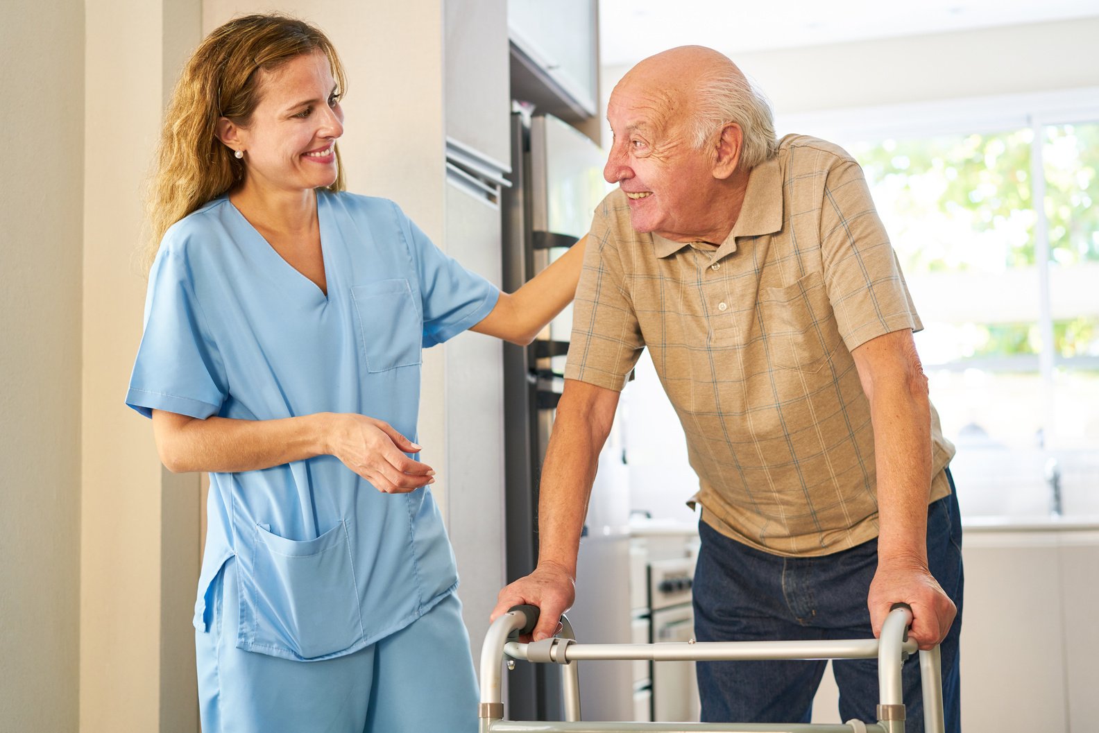 Friendly Caregiver in the Care of Senior